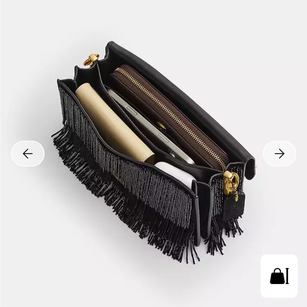 Coach Black Tabby Shoulder Bag with Crystal Fringe 26 - Picture 5 of 10